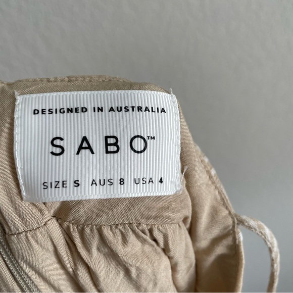 Sabo Dress Womens 4 Tan Plaid Azaria cottagecore - Picture 6 of 8